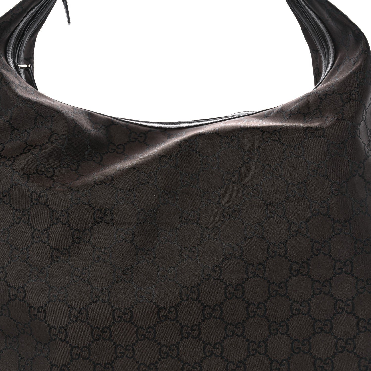 Gucci Nylon Monogram Extra Large Hobo Dark Brown 9 of 16