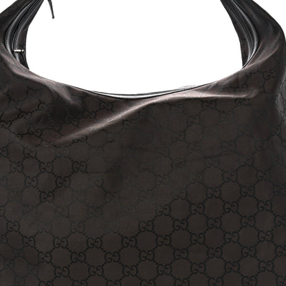 Gucci Nylon Monogram Extra Large Hobo Dark Brown 9 of 16