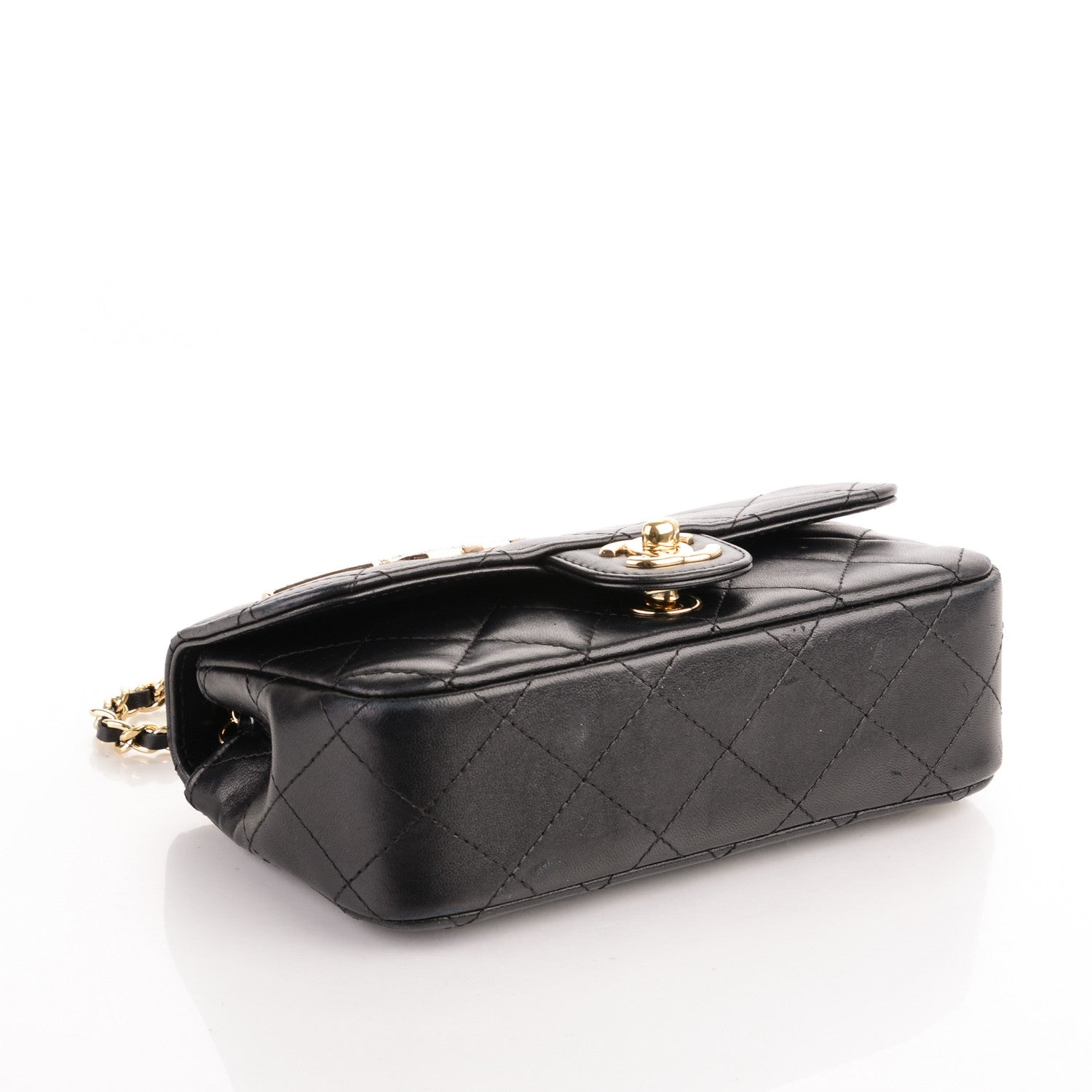Chanel Lambskin Quilted Extra Mini V For Victory Flap Black 4 of 8