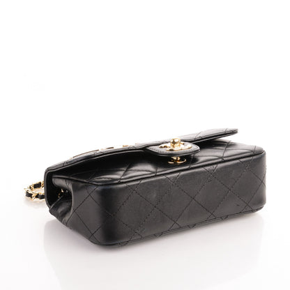 Chanel Lambskin Quilted Extra Mini V For Victory Flap Black 4 of 8