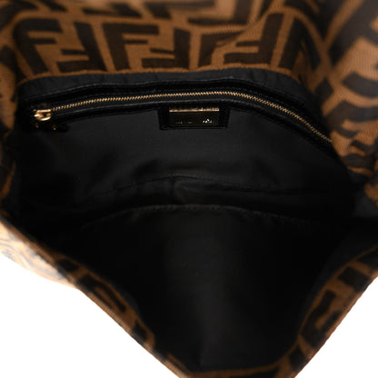 Fendi Zucca Lizard Floral Print Baguette Tobacco 5 of 8