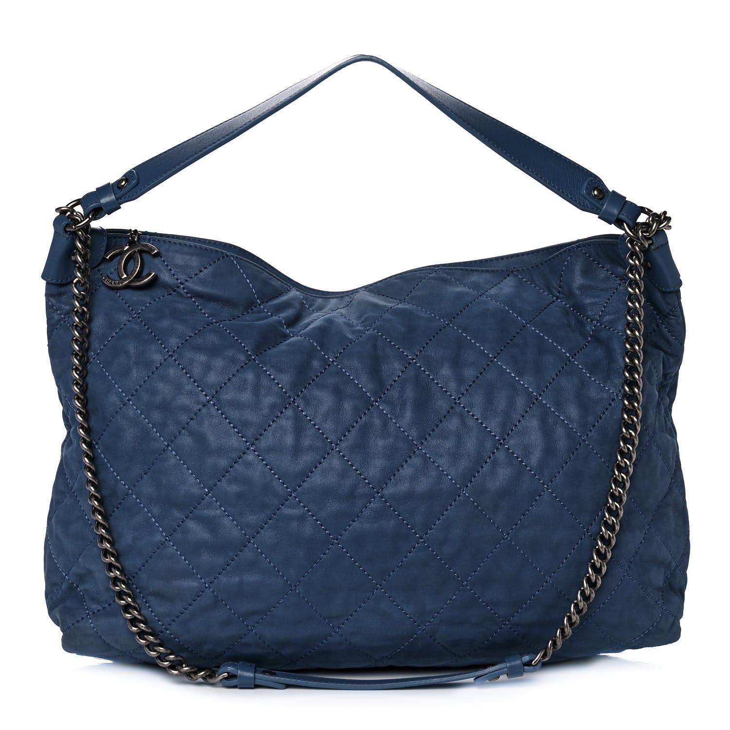 Chanel Iridescent Calfskin Quilted Daily Hobo Blue 1 of 10