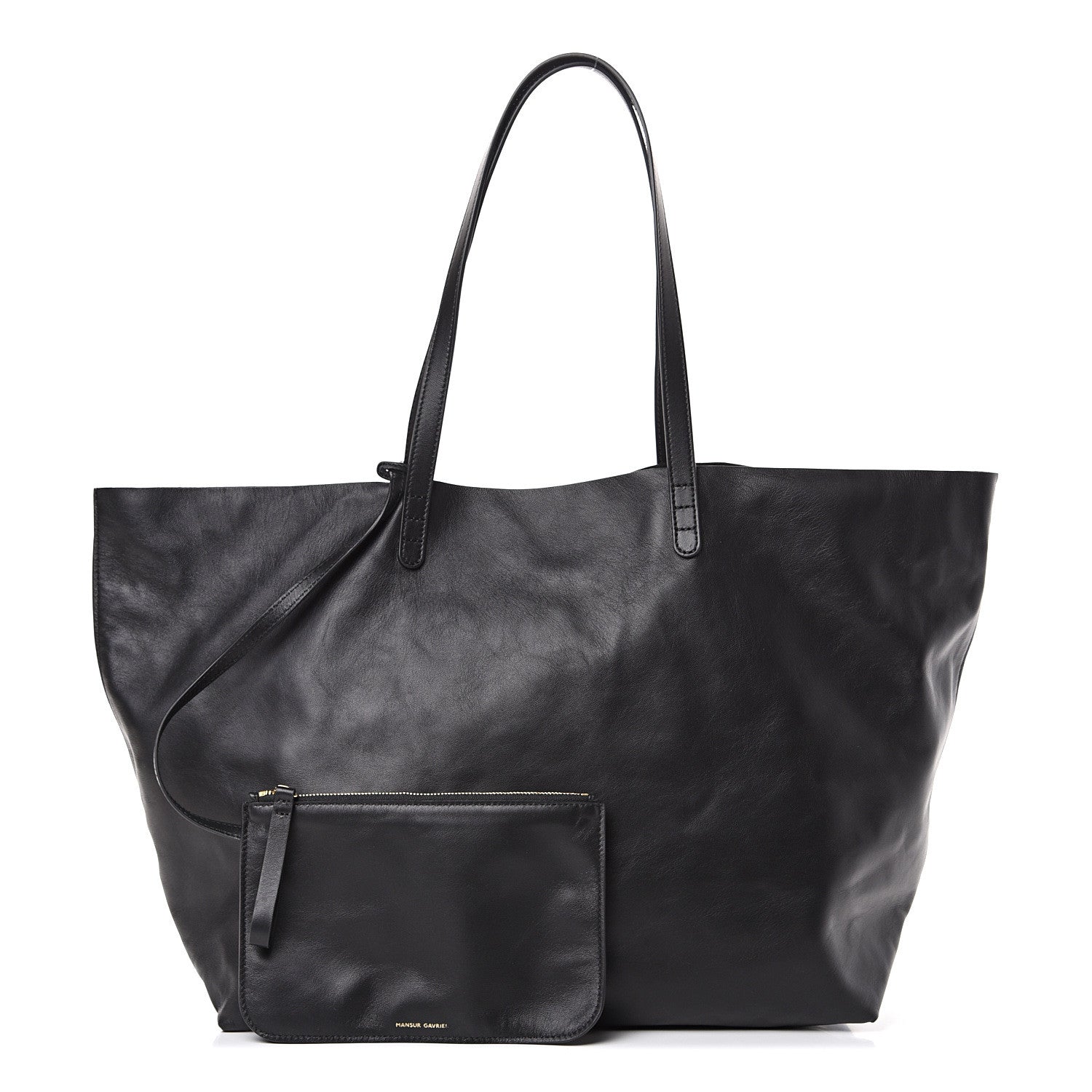 Mansur Gavriel Lambskin Oversized Tote Black 1 of 12