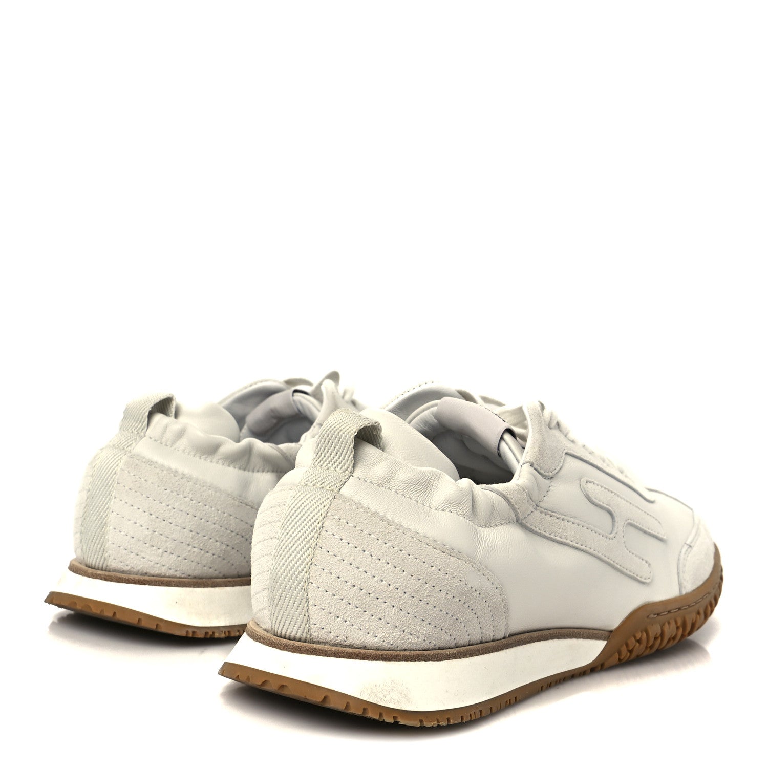 Hermes Nappa Suede Goatskin Jet Sneakers 38 White 5 of 8