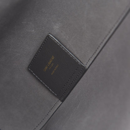 Saint Laurent Calfskin Large Shopping Tote Coal 9 of 12