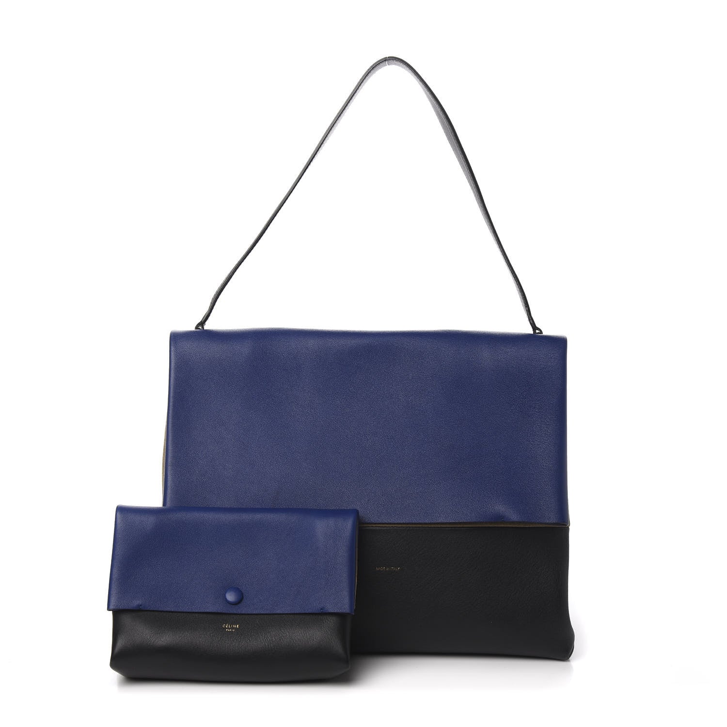 Celine Calfskin Suede All Soft Shoulder Bag Indigo 1 of 9