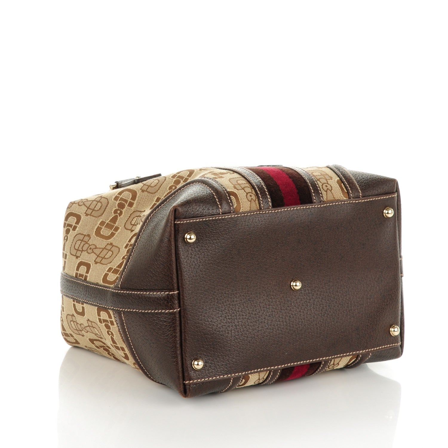 Gucci Horsebit Canvas Treasure Boston Tote Dark Brown 4 of 6