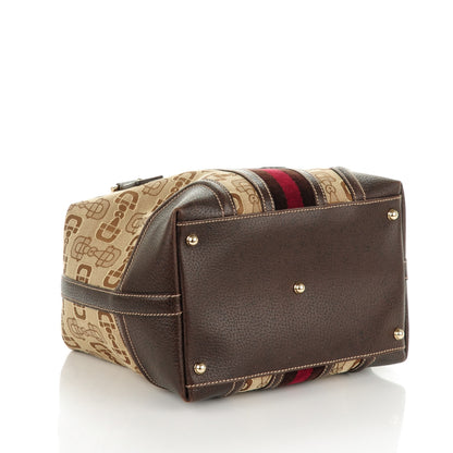 Gucci Horsebit Canvas Treasure Boston Tote Dark Brown 4 of 6