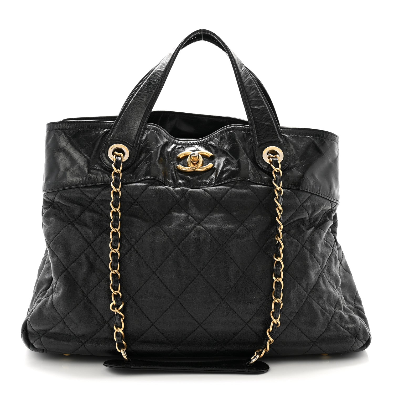 Chanel Iridescent Calfskin Quilted Large In The Mix Tote Black 1 of 14
