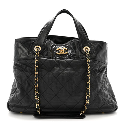 Chanel Iridescent Calfskin Quilted Large In The Mix Tote Black 1 of 14