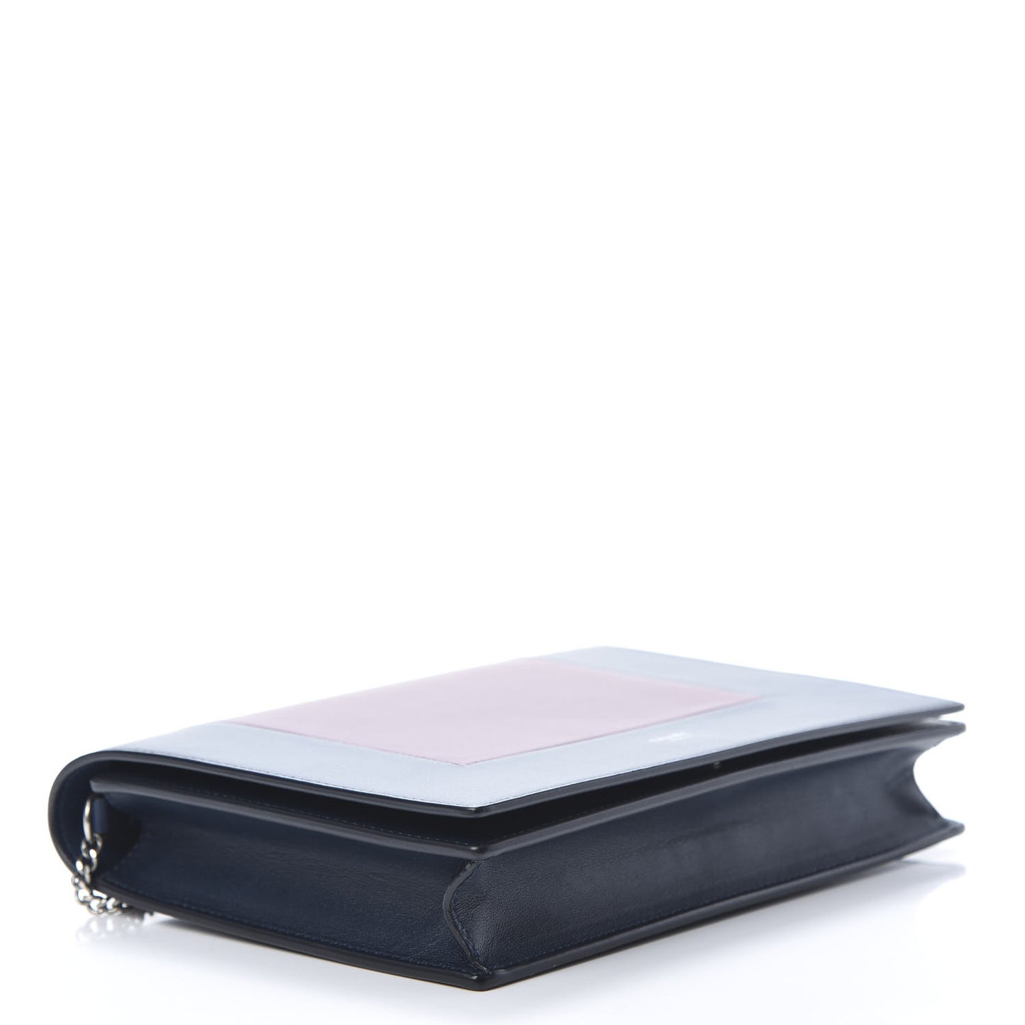 Smooth Lambskin Frame Evening Chain Clutch Steel Blue Plum