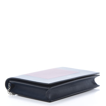 Celine Smooth Lambskin Frame Evening Chain Clutch Steel Blue Plum 4 of 10