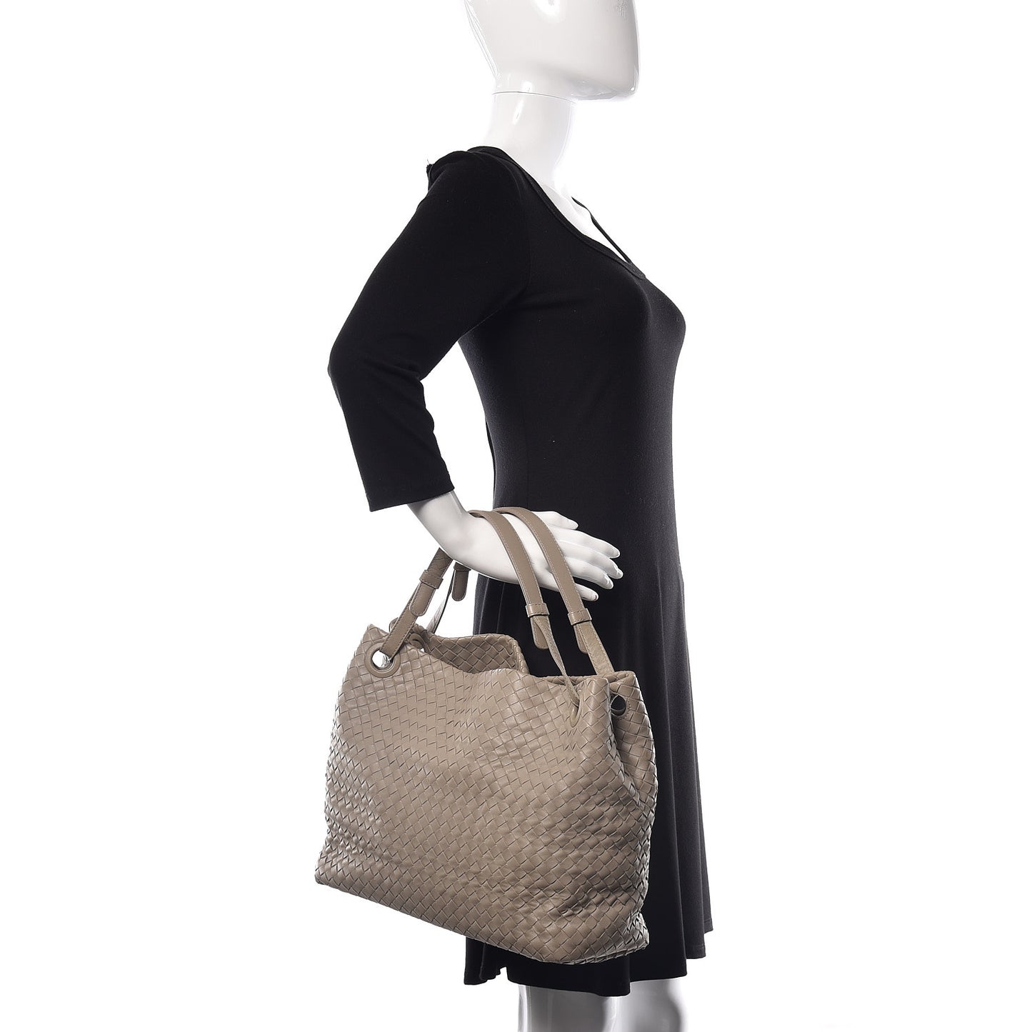 Nappa Intrecciato Medium Garda Bag Fume