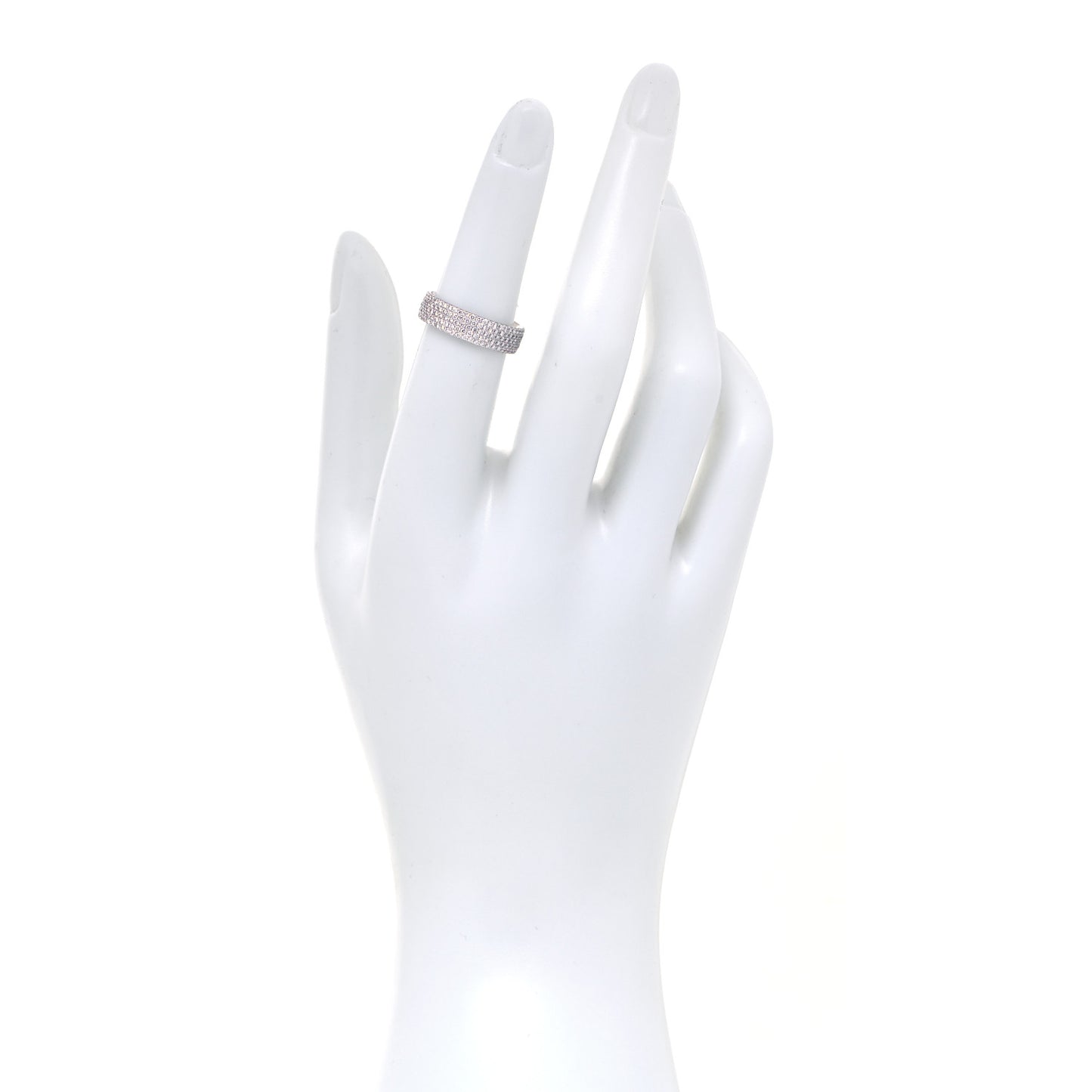 18K White Gold Diamond Metro Five-Row Ring 50 5.5