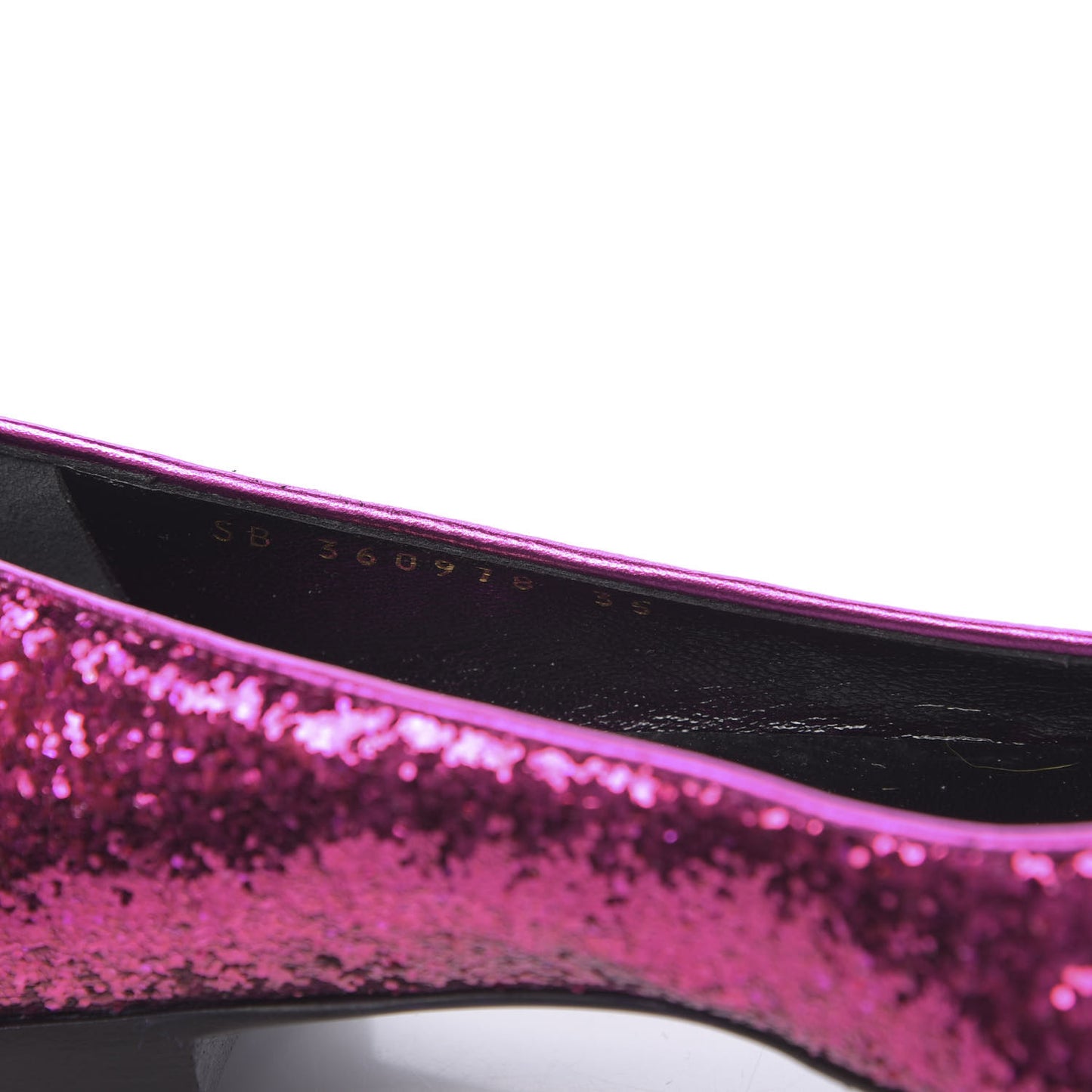 Metallic Sparkle Fabric Paris Ballet Flat 35 Fuchsia