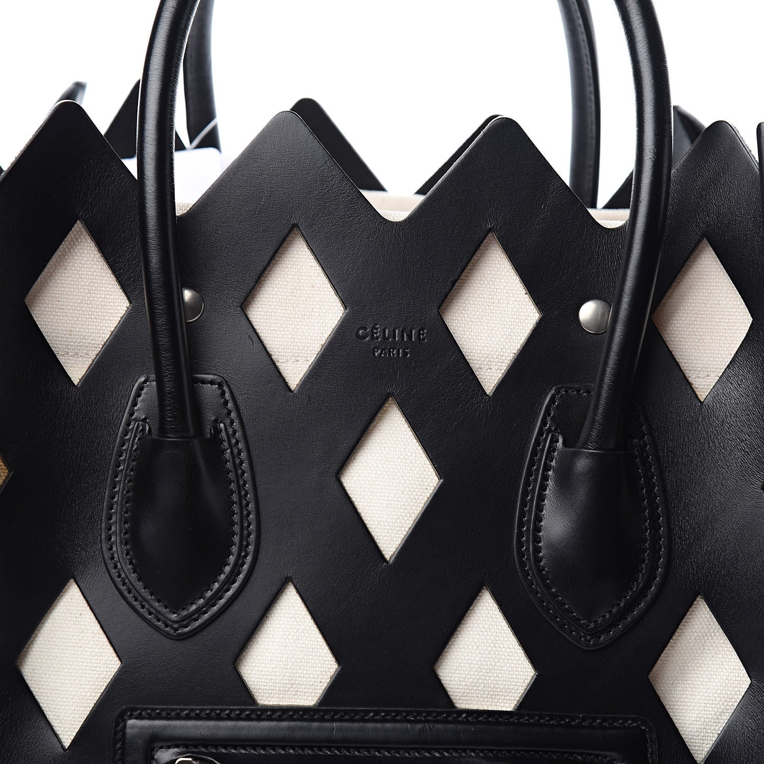 Celine Calfskin Medium Cutout Phantom Luggage Black 10 of 10