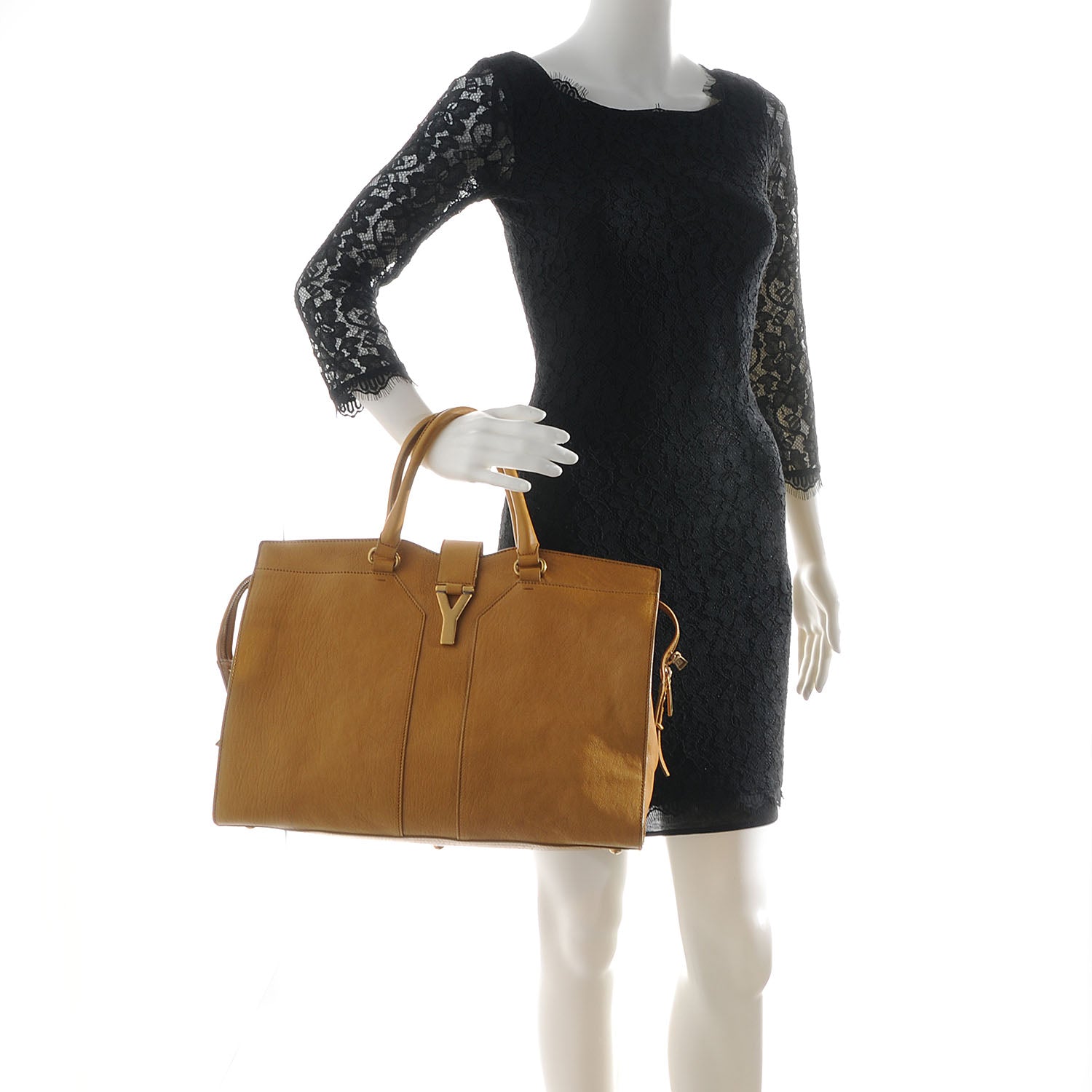 Saint Laurent Leather Large Cabas ChYc Mustard 2 of 9