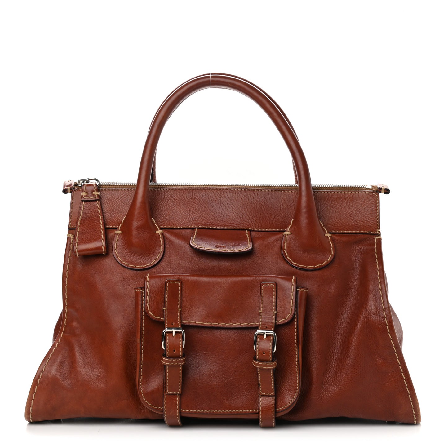 Calfskin Edith Satchel Ecureil Brown