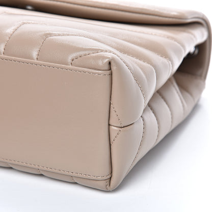 Saint Laurent Calfskin Y Quilted Monogram Small Loulou Chain Satchel Nude Powder 9 of 9
