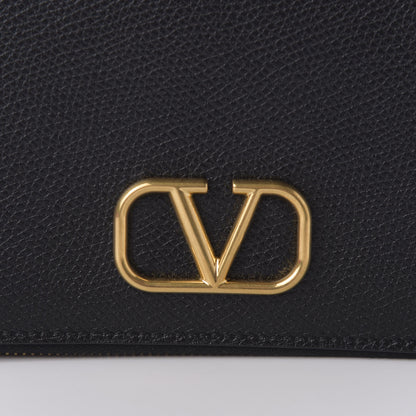 Valentino Garavani Grained Calfskin Vlogo Zip Around Wallet Black 7 of 8