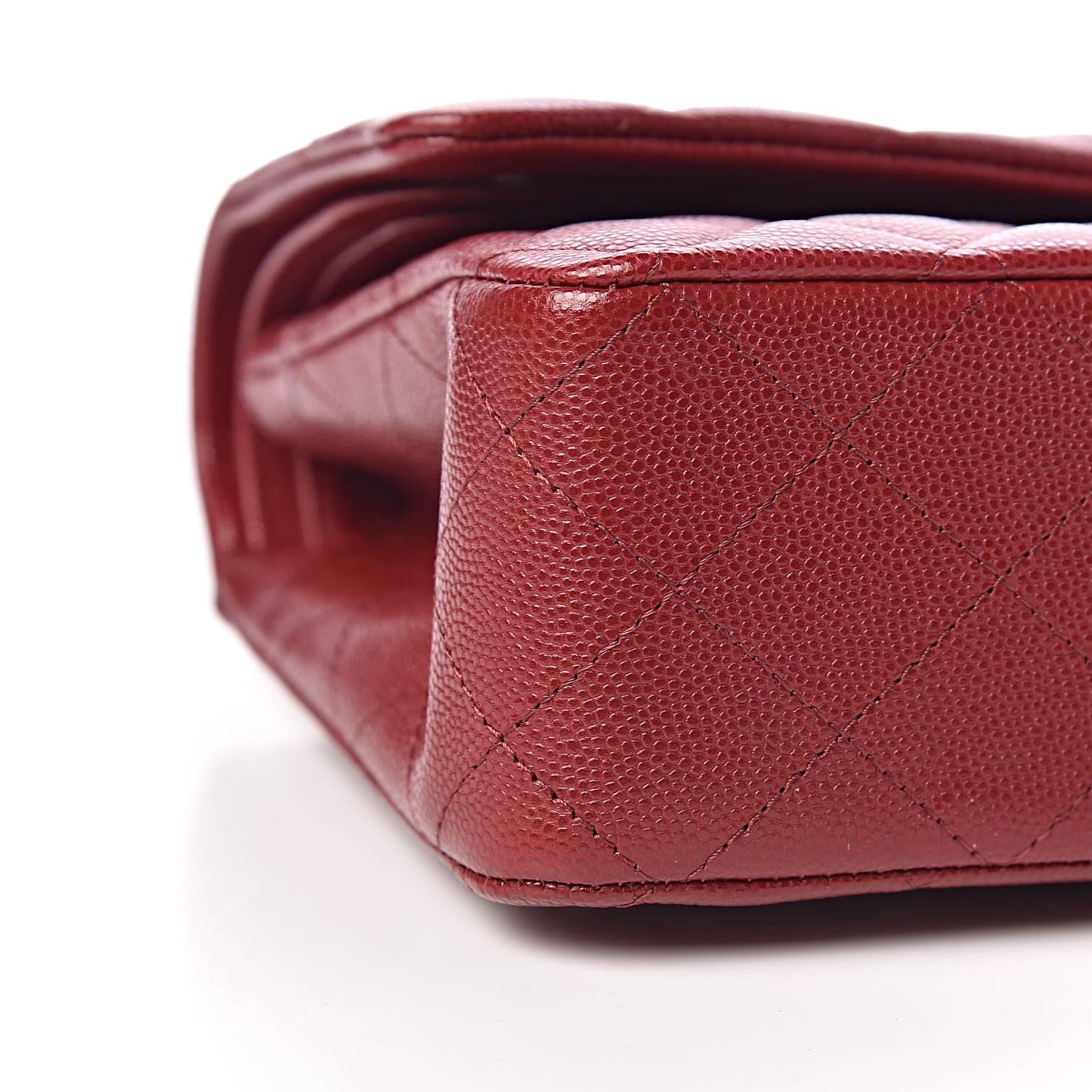 Chanel Caviar Quilted Medium Double Flap Dark Red 5 of 10