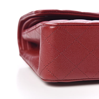 Chanel Caviar Quilted Medium Double Flap Dark Red 5 of 10