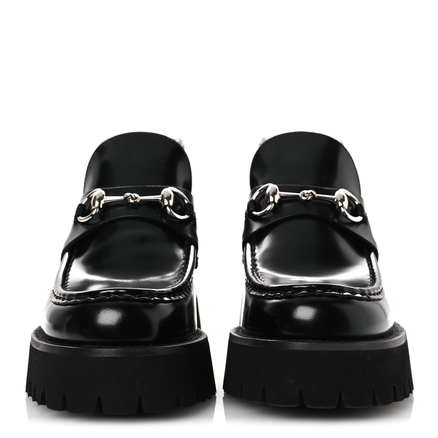 Gucci Cordovan Lux Womens Horsebit Platform Ankle Boots 39 Black 3 of 11