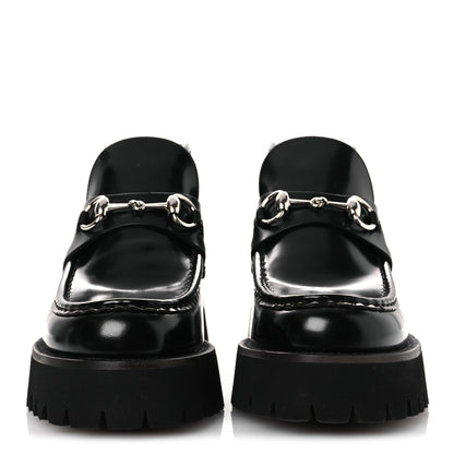 Gucci Cordovan Lux Womens Horsebit Platform Ankle Boots 39 Black 3 of 11