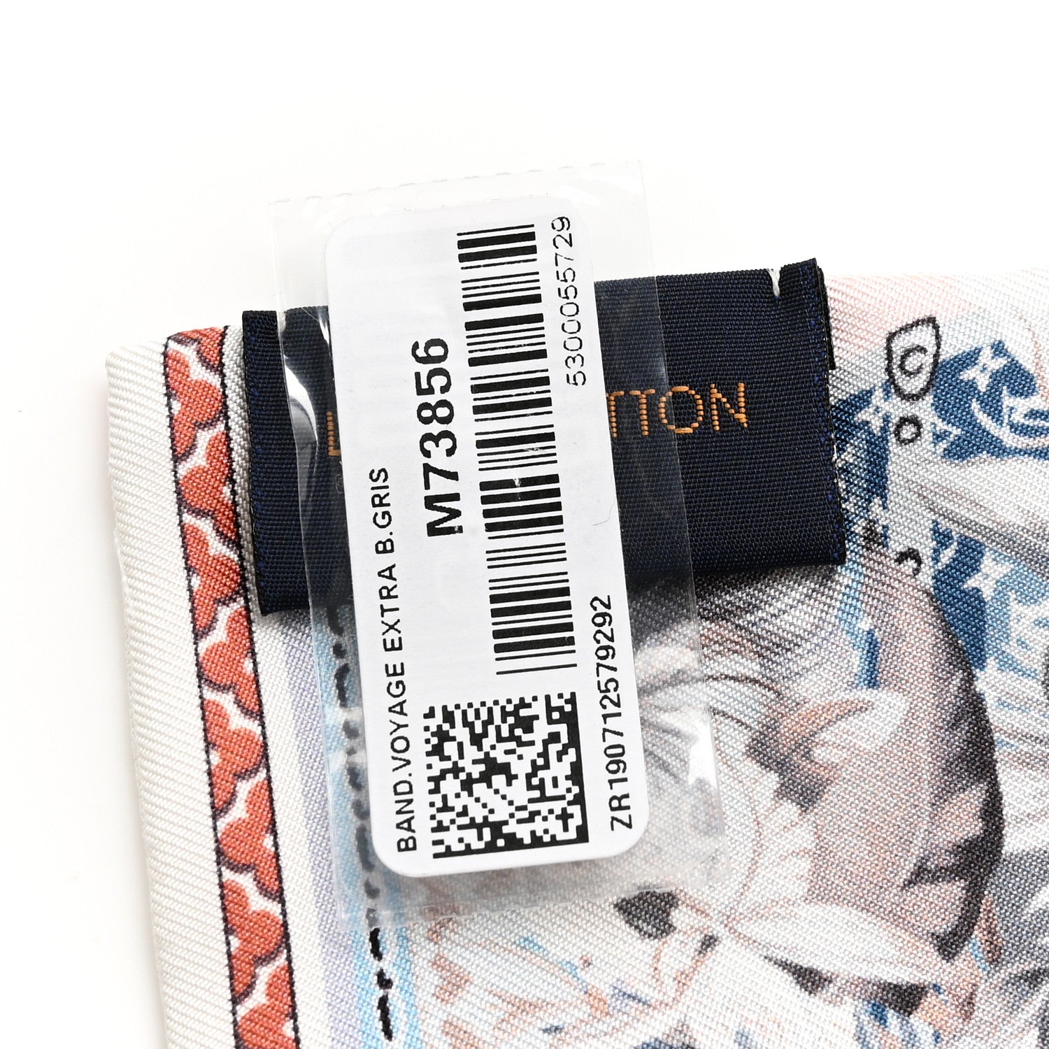 Louis Vuitton Silk Voyage Extraordinaire Bandeau Blue Grey 3 of 3