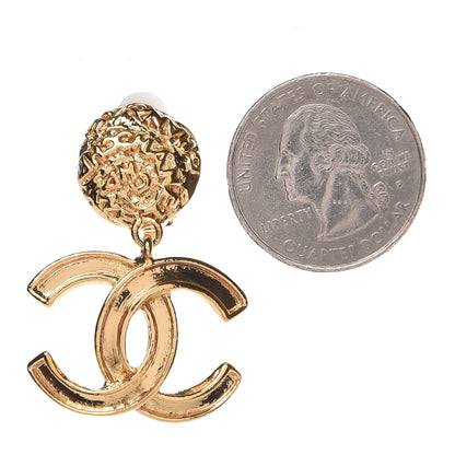 Chanel CC Drop Clip On Earrings Gold 2 of 3