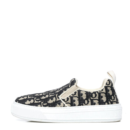 Christian Dior Canvas Oblique Embroidered Womens Solar Slip On Sneakers 36 Deep Blue 1 of 6