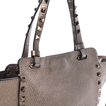 Valentino Garavani Metallic Alce Printed Calfskin Mini Rockstud Tote Sasso 11 of 12
