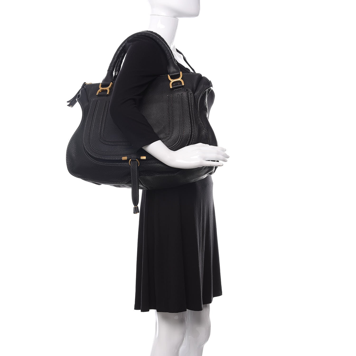 Chloe Calfskin Large Marcie Satchel Black 2 of 12