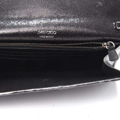 Jimmy Choo Glitter Milla Wallet on Chain Silver 5 of 10