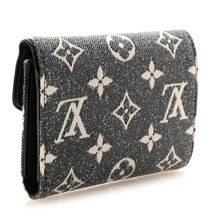 Louis Vuitton Denim Monogram Jacquard Victorine Wallet Grey 3 of 6