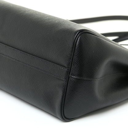 Prada Saffiano Cuir Medium Tote Black Fuoco 6 of 15