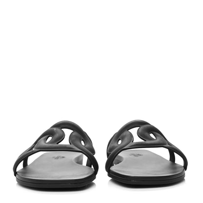 Hermes Rubber Aloha Sandals 36 Black 2 of 9
