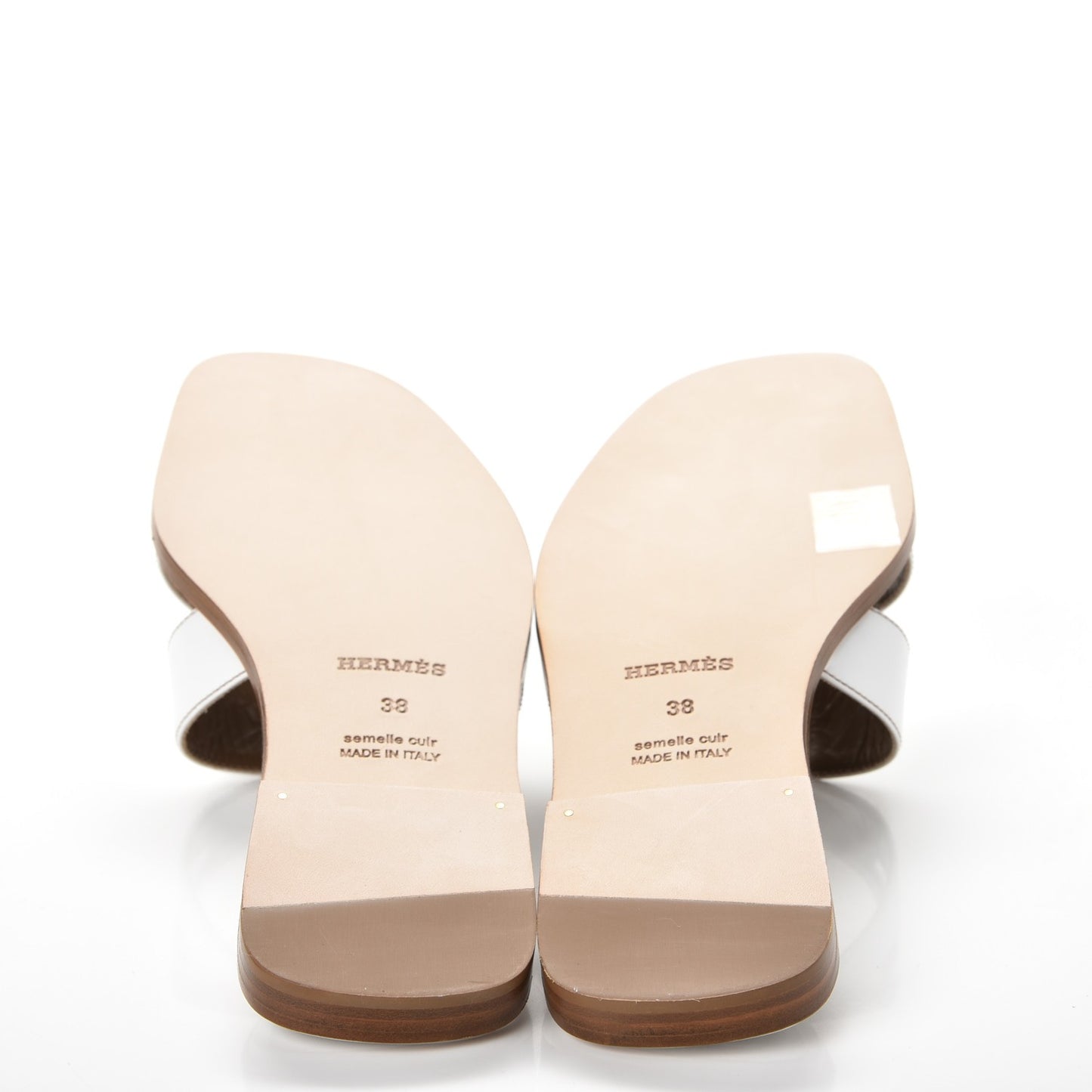 Box Calfskin Oran Sandals 38 White