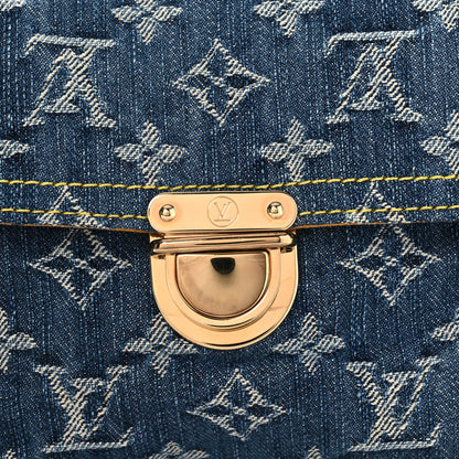 Louis Vuitton Monogram Denim Pochette Plat Clutch Blue 8 of 11