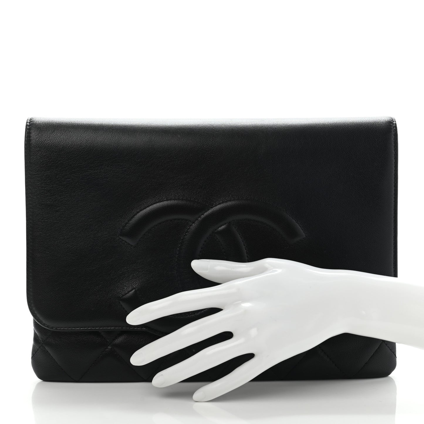 Goatskin Quilted Timeless CC Clutch Black