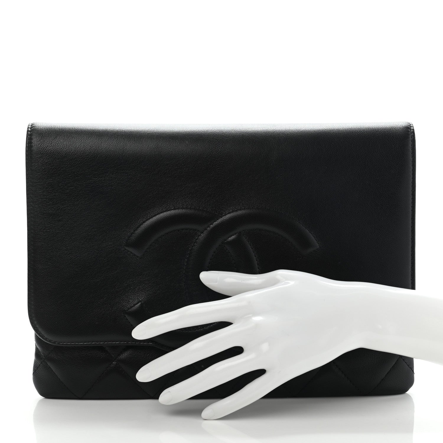 Chanel Goatskin Quilted Timeless CC Clutch Black 2 of 11