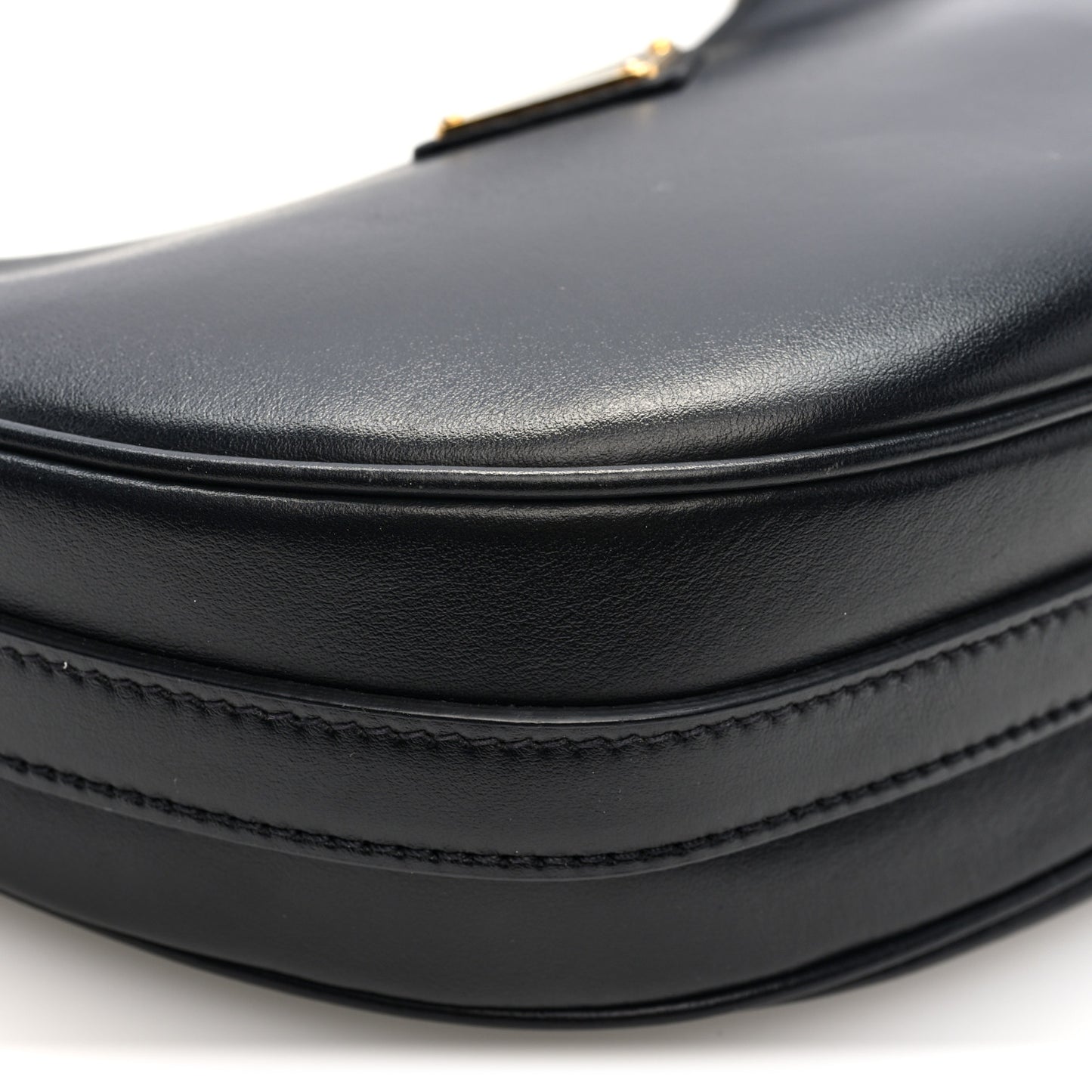 Soft Calfskin Arque Shoulder Bag Black