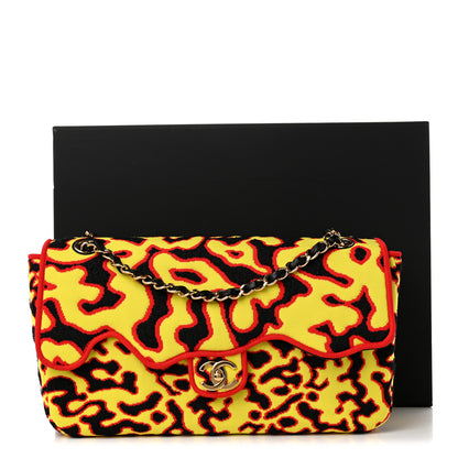 Chanel Mixed Fibers Magma Maxi Flap Yellow Black Red 11 of 11