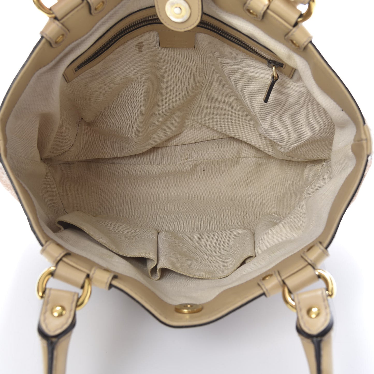 Monogram Lurex Medium Scarlett Studded Tote Beige