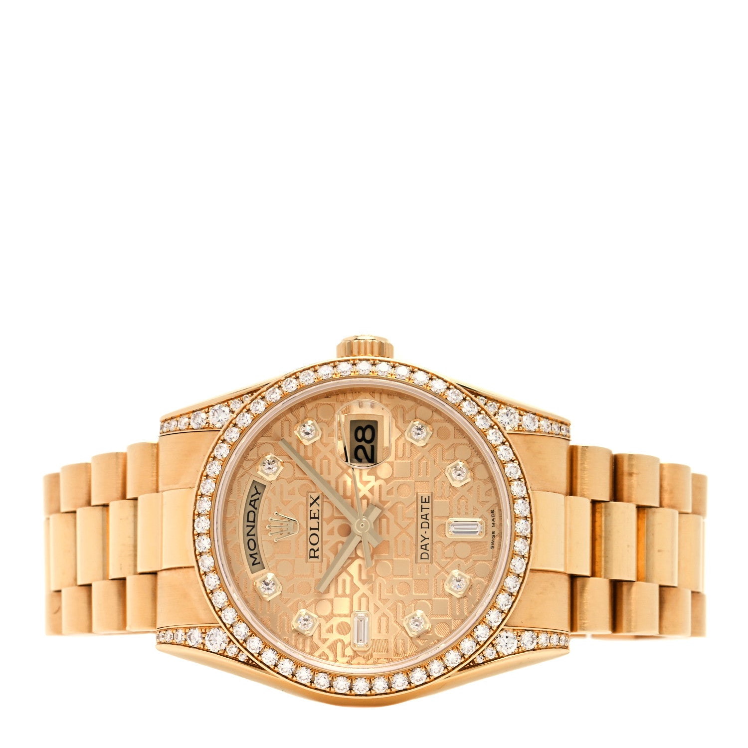 Rolex 18K Yellow Gold Diamond 36mm Oyster Perpetual Day-Date President Watch Champagne Jubilee 118388 2 of 5