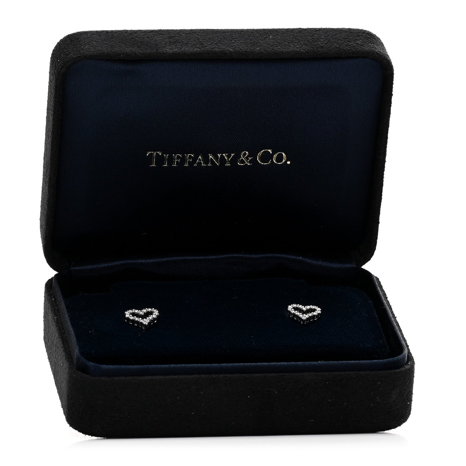 Tiffany Platinum Diamond Extra Mini Heart Earrings 5 of 5