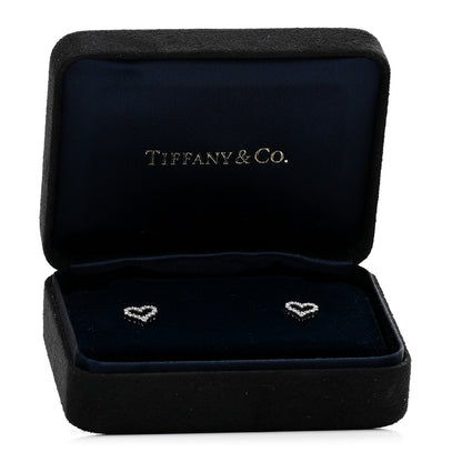 Tiffany Platinum Diamond Extra Mini Heart Earrings 5 of 5