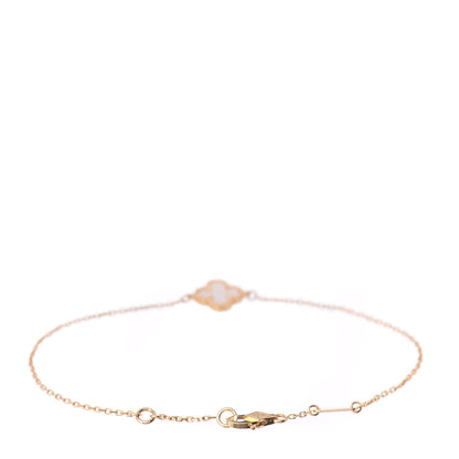 Van Cleef & Arpels 18K Yellow Gold Mother of Pearl Sweet Alhambra Bracelet 3 of 4