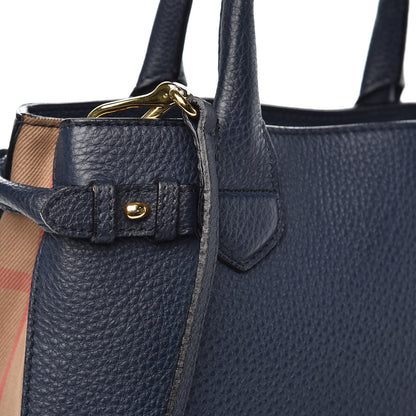 Burberry Grainy Calfskin House Check Small Banner Tote Midnight Blue 11 of 15