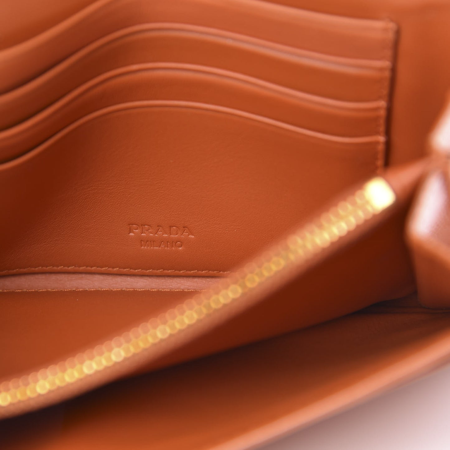 Saffiano Metal Wristlet Wallet Orange